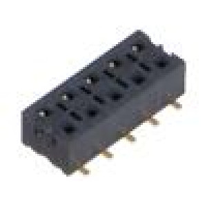 Konektor: kolíkové zásuvka PIN: 10 2,54mm zlacený SMT zásuvka