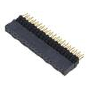 Konektor: kolíkové vidlice PIN: 40 2,54mm zlacený THT zásuvka