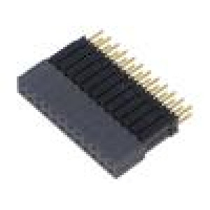Konektor: kolíkové vidlice PIN: 24 2,54mm zlacený THT zásuvka