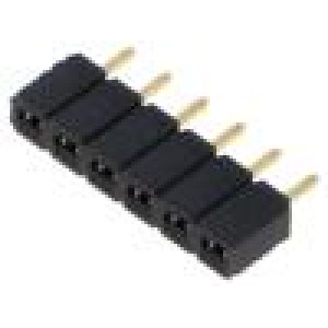 Konektor: kolíkové zásuvka PIN: 6 2,54mm zlacený THT zásuvka