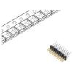 Konektor: kolíkové vidlice PIN: 20 2,54mm zlacený SMT svislý