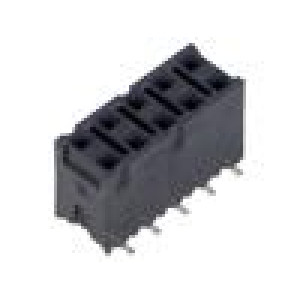 Konektor: kolíkové zásuvka PIN: 10 2,54mm zlacený SMT zásuvka
