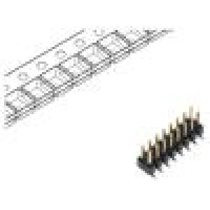 Konektor: kolíkové vidlice PIN: 16 2,54mm zlacený SMT svislý