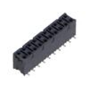 Konektor: kolíkové zásuvka PIN: 20 2,54mm zlacený SMT zásuvka