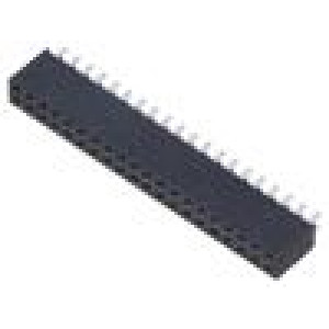 Konektor: kolíkové zásuvka PIN: 40 2,54mm zlacený THT zásuvka