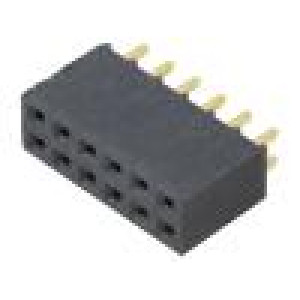 Konektor: kolíkové zásuvka PIN: 12 2,54mm zlacený THT zásuvka