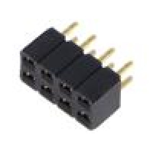Konektor: kolíkové zásuvka PIN: 8 2,54mm zlacený THT zásuvka