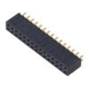 Konektor: kolíkové zásuvka PIN: 30 2,54mm zlacený THT zásuvka