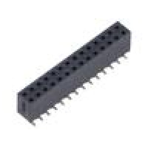 Konektor: kolíkové zásuvka PIN: 28 2mm zlacený THT zásuvka