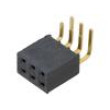 Konektor: kolíkové zásuvka PIN: 6 2,54mm zlacený THT zásuvka
