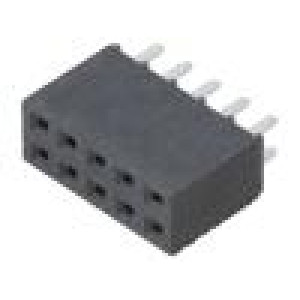 Konektor: kolíkové zásuvka PIN: 10 2,54mm zlacený THT zásuvka