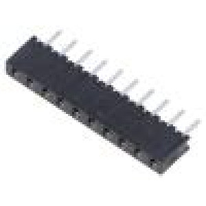Konektor: kolíkové zásuvka PIN: 10 2mm zlacený THT zásuvka