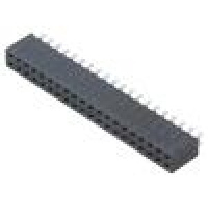Konektor: kolíkové zásuvka PIN: 40 2,54mm zlacený THT zásuvka