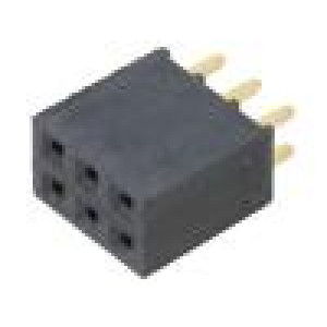Konektor: kolíkové zásuvka PIN: 6 2,54mm zlacený THT zásuvka