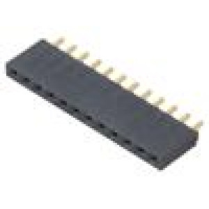 Konektor: kolíkové zásuvka PIN: 12 2,54mm zlacený THT zásuvka