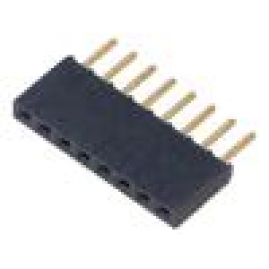 Konektor: kolíkové zásuvka PIN: 8 2,54mm zlacený THT zásuvka