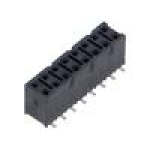 Konektor: kolíkové zásuvka PIN: 16 2,54mm zlacený SMT zásuvka