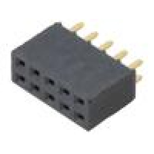 Konektor: kolíkové zásuvka PIN: 10 2,54mm zlacený THT zásuvka