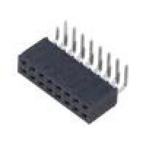 Konektor: kolíkové zásuvka PIN: 16 2,54mm zlacený THT zásuvka