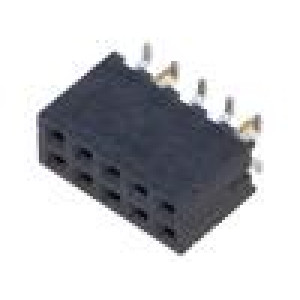 Konektor: kolíkové zásuvka PIN: 10 2mm zlacený THT zásuvka