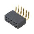 Konektor: kolíkové zásuvka PIN: 10 2,54mm zlacený THT zásuvka