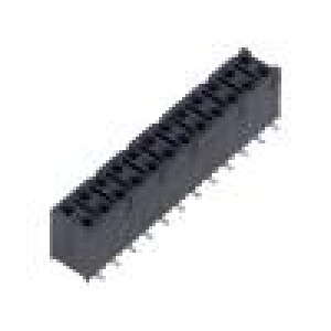 Konektor: kolíkové zásuvka PIN: 24 2,54mm zlacený SMT zásuvka