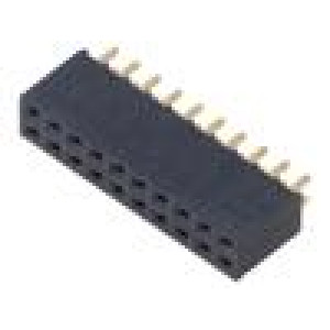 Konektor: kolíkové zásuvka PIN: 20 2,54mm zlacený THT zásuvka