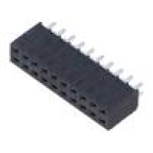 Konektor: kolíkové zásuvka PIN: 14 2,54mm zlacený THT zásuvka