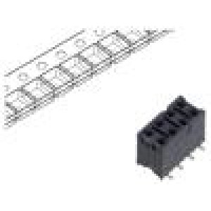 Konektor: kolíkové zásuvka PIN: 8 2,54mm zlacený SMT zásuvka