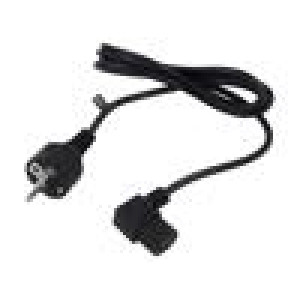 Kabel 3x0,75mm2 CEE 7/7 (E/F) vidlice,IEC C13 zásuvka 90°