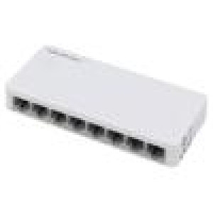 Switch Fast Ethernet bilá 150m Sada: kabel DC,napájecí zdroj