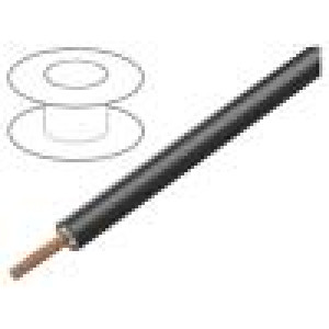 Vodič lanko Cu 2,5mm2 PVC černá 1000V 100m Třída: 6 1x2,5mm2