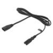 Kabel 2x0,5mm2 IEC C7 zásuvka,IEC C8 vidlice PVC 1,5m černá