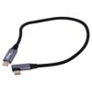 Kabel USB 2.0 USB C vidlice,USB C úhlová zástrčka niklovaný