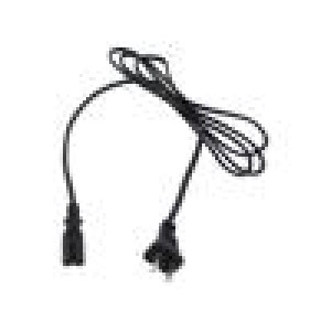 Kabel 2x18AWG IEC C7 zásuvka,NEMA 1-15 (A) vidlice PVC 1,8m