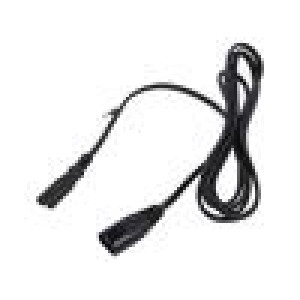 Kabel 2x0,75mm2 IEC C7 zásuvka,IEC C8 vidlice PVC 2m černá