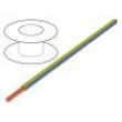 Kabel LgY licna Cu 0,35mm2 PVC žluto-modrá 300/500V