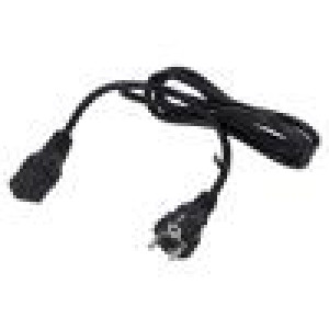 Kabel 3x1,5mm2 CEE 7/7 (E/F) vidlice,IEC C19 zásuvka PVC 2m