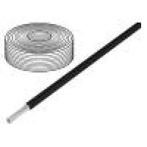 Kabel SiF licna Cu 0,25mm2 silikon černá -60-180°C 500V