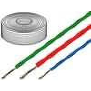 Kabel SiF licna Cu 0,25mm2 silikon červená -60-180°C 500V