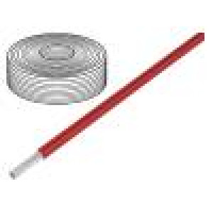 Kabel SiF licna Cu 2,5mm2 silikon červená -60-180°C 500V