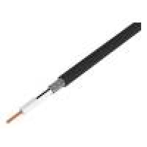 Kabel koaxiální RG179 1x75Ω drát Cu 28,5AWG PVC černá 305m