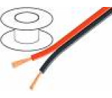 Kabel reproduktorový 2x0,75mm2 licna CCA černo-červená 100m