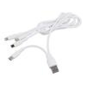Kabel USB 2.0 niklovaný 1,2m bílá 10W