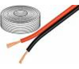 Kabel reproduktorový 2x0,5mm2 licna OFC černo-červená 50m
