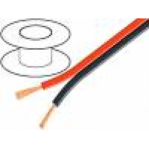 Kabel reproduktorový 2x0,75mm2 licna OFC černo-červená 100m
