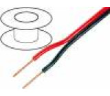 Kabel reproduktorový 2x0,35mm2 licna OFC PVC černo-červená