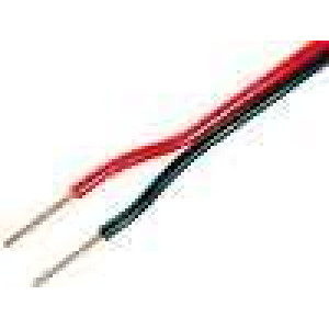 Kabel reproduktorový 2x1mm2 licna OFC PVC černo-červená