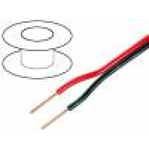 Kabel reproduktorový 2x2mm2 licna OFC PVC černo-červená