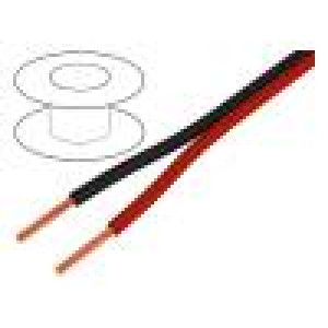 Kabel reproduktorový 2x1mm2 licna CCA PVC černo-červená 100m